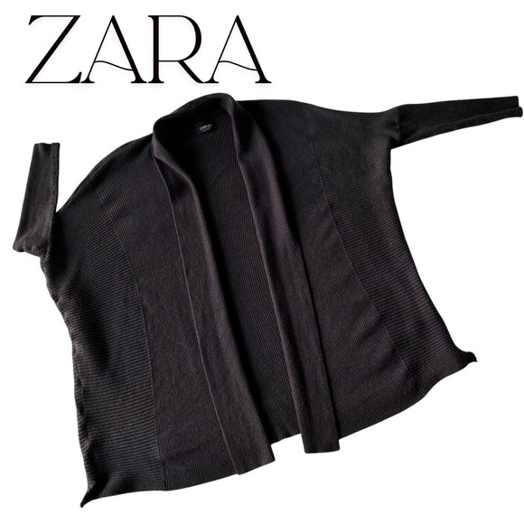 Zara Black Open Front Cardigan - Picture 1 of 5